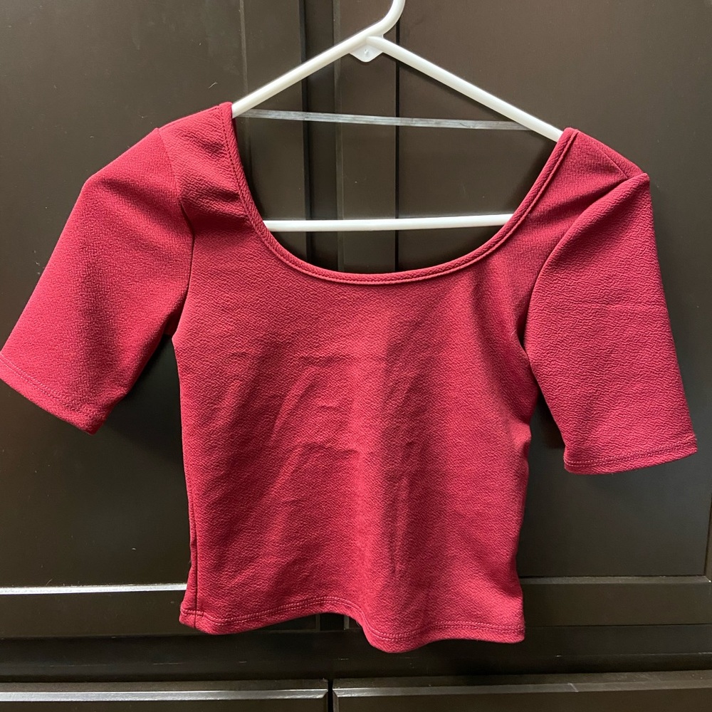 Dark red crop top